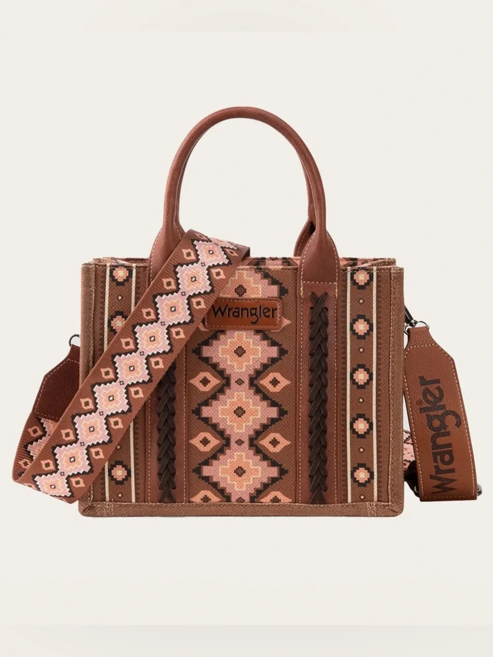 Wrangler Southwestern Canvas Crossbody Satchel - Picture 2 of 16